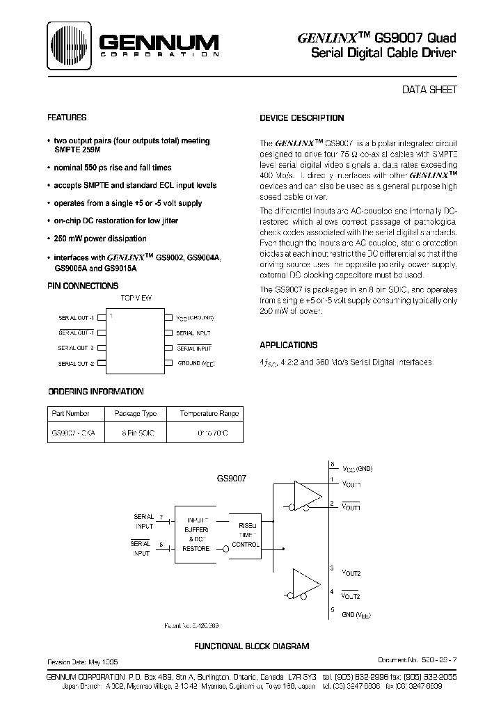 GS9007_8287607.PDF Datasheet