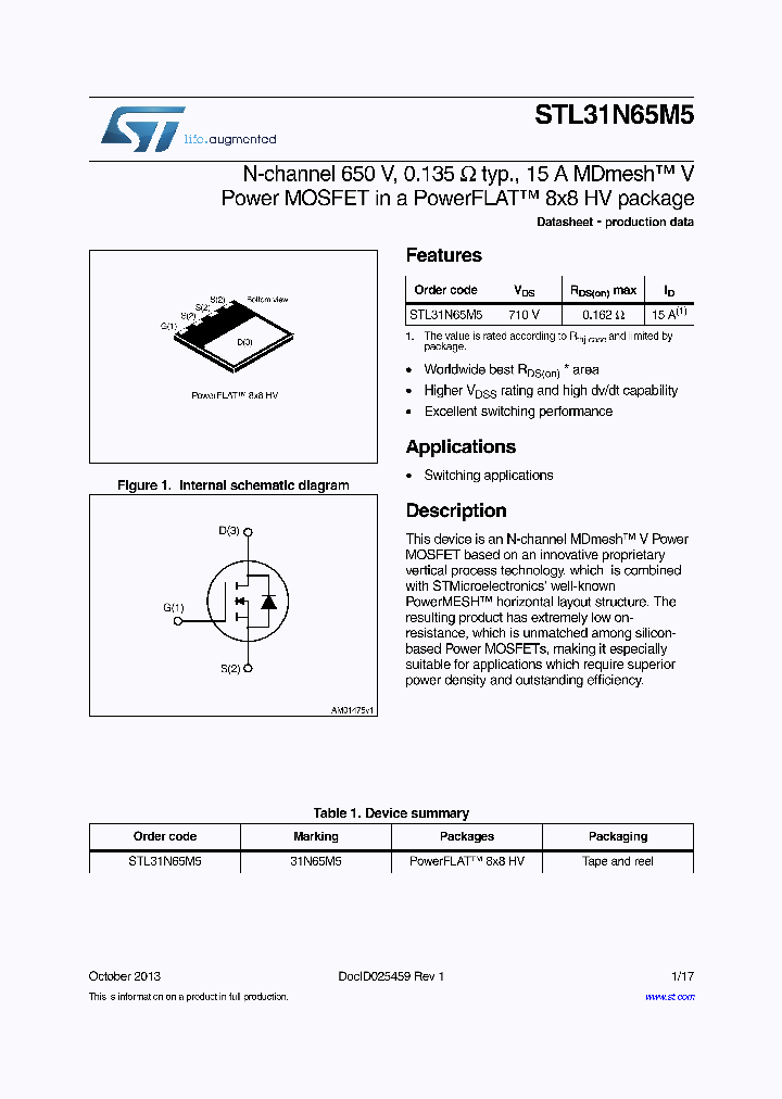 STL31N65M5_8287753.PDF Datasheet