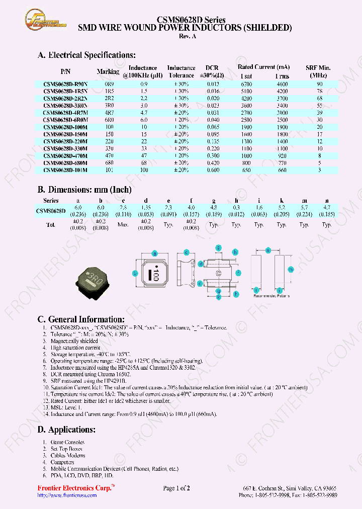 CSMS0628D100M_8288027.PDF Datasheet