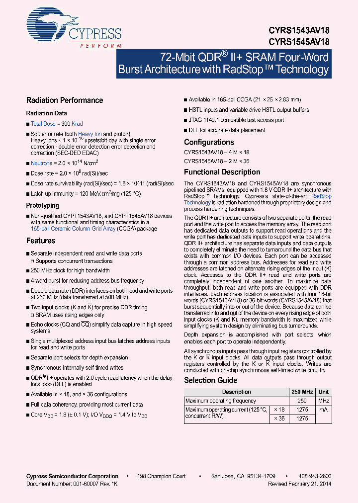 CYPT1543AV18-250GCMB_8288043.PDF Datasheet