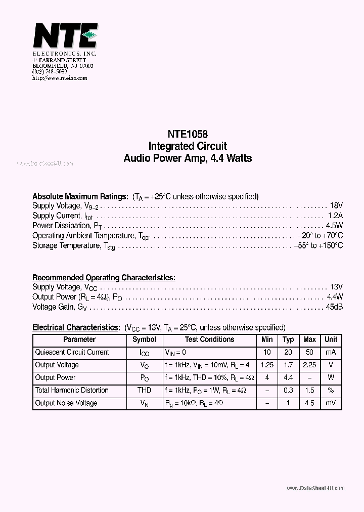 NTE1058_7906883.PDF Datasheet