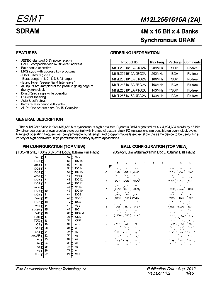 M12L2561616A-2A_8289138.PDF Datasheet