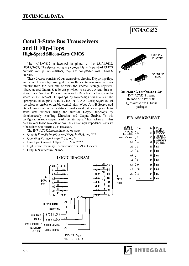 IN74AC652DW_8289305.PDF Datasheet