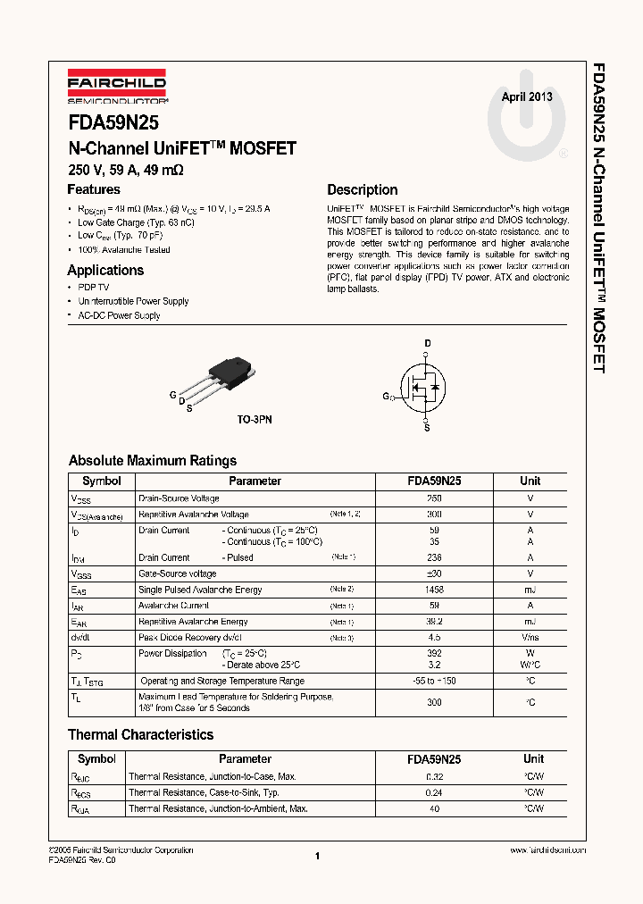 FDA59N25_8289739.PDF Datasheet