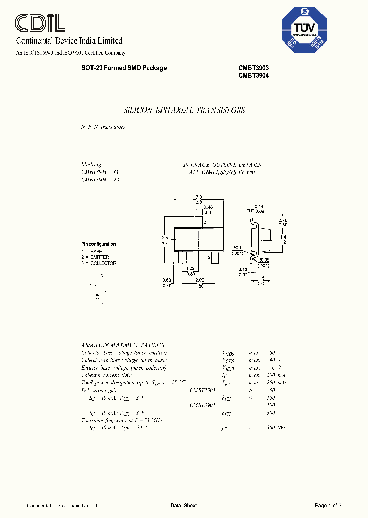 CMBT3903_8289768.PDF Datasheet