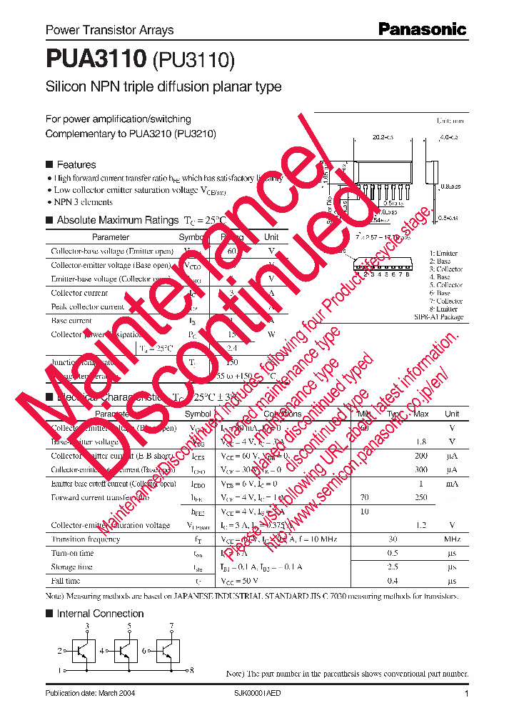 PUA3110_8290630.PDF Datasheet