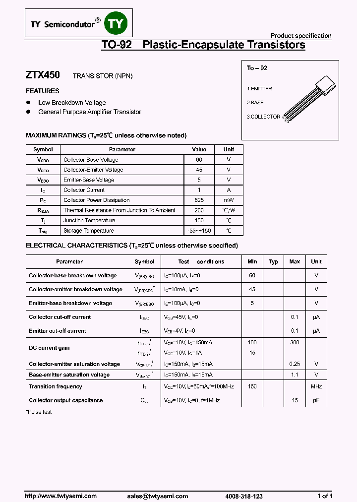 ZTX450_8290935.PDF Datasheet