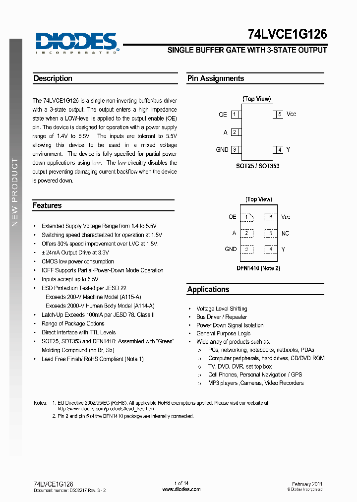 74LVCE1G126FZ4-7_8291002.PDF Datasheet
