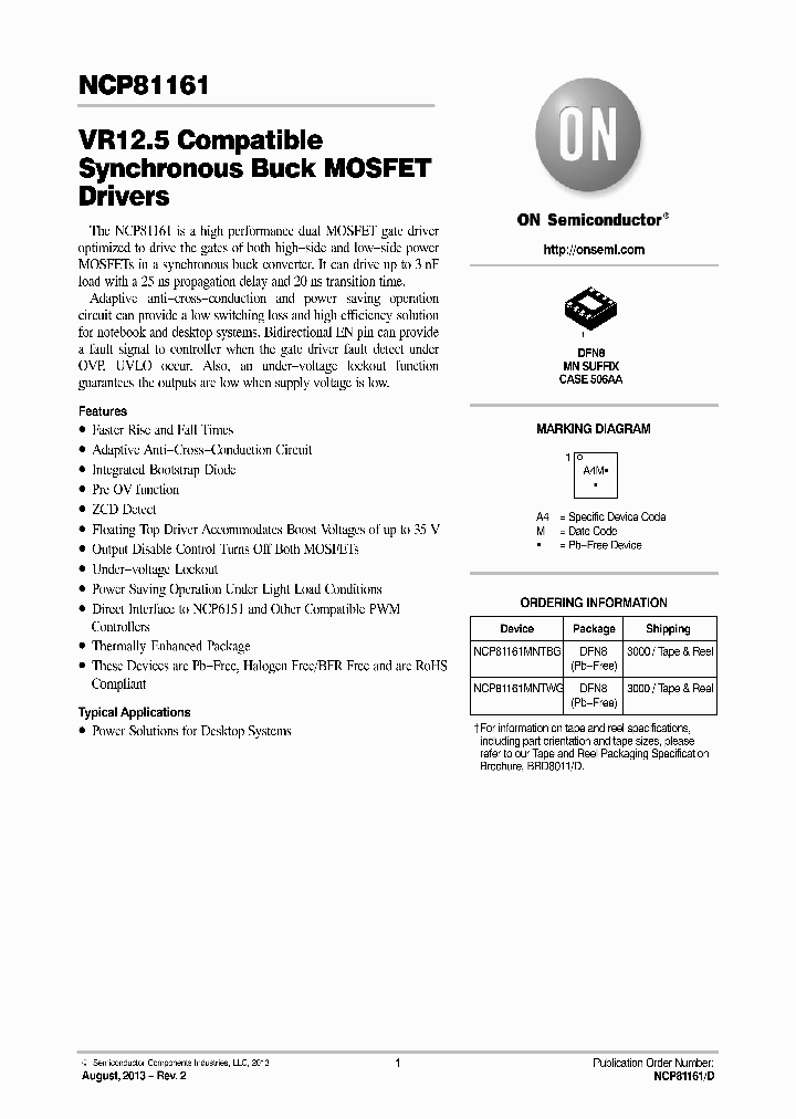 NCP81161MNTBG_8291322.PDF Datasheet