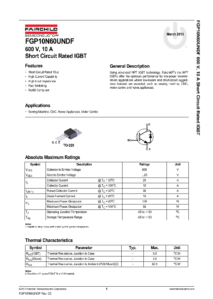 FGP10N60UNDF_8291584.PDF Datasheet