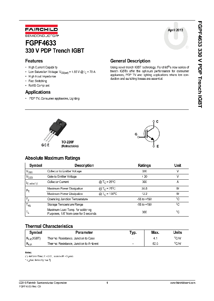FGPF4633_8291591.PDF Datasheet