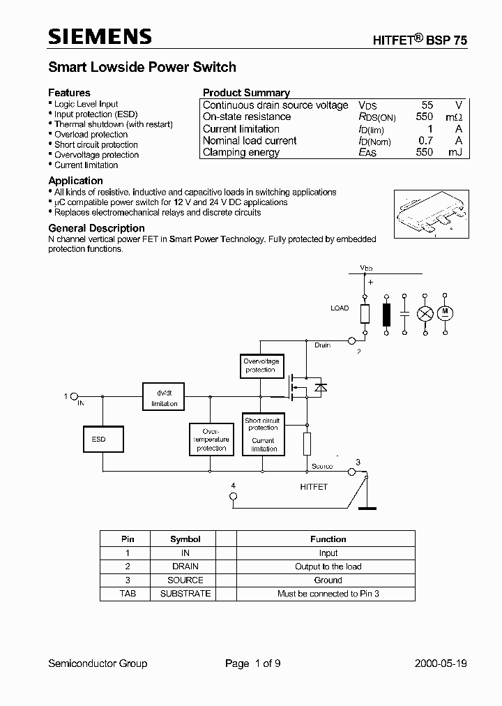 BSP75E6327FORD_8291614.PDF Datasheet