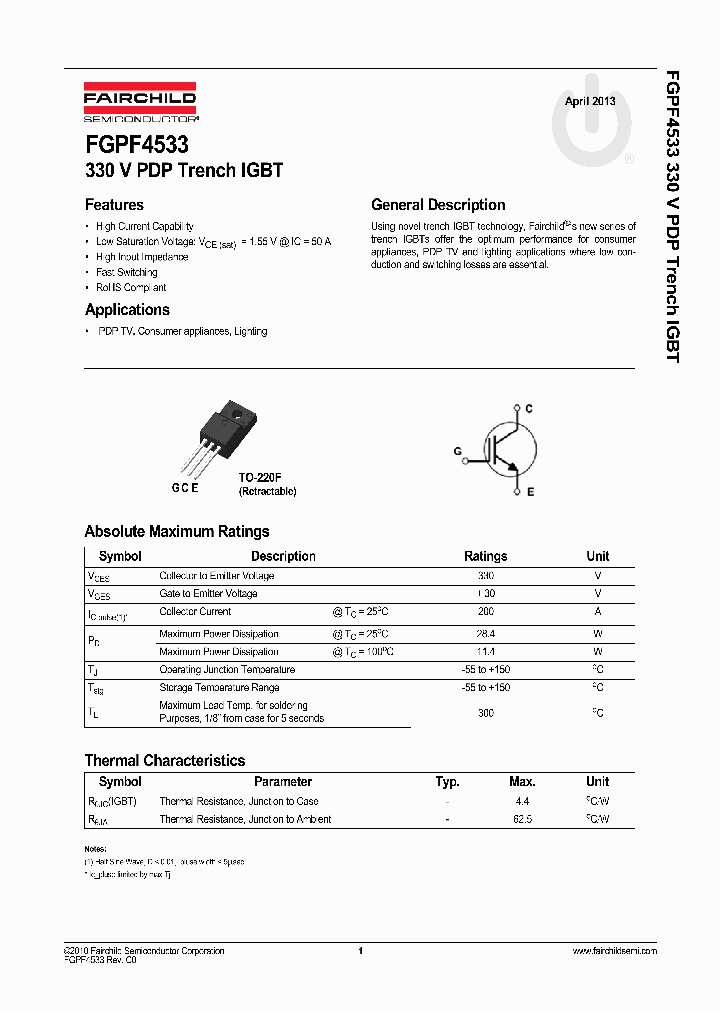 FGPF4533_8291589.PDF Datasheet