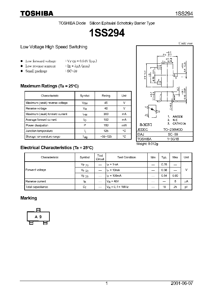 1SS294_8291859.PDF Datasheet