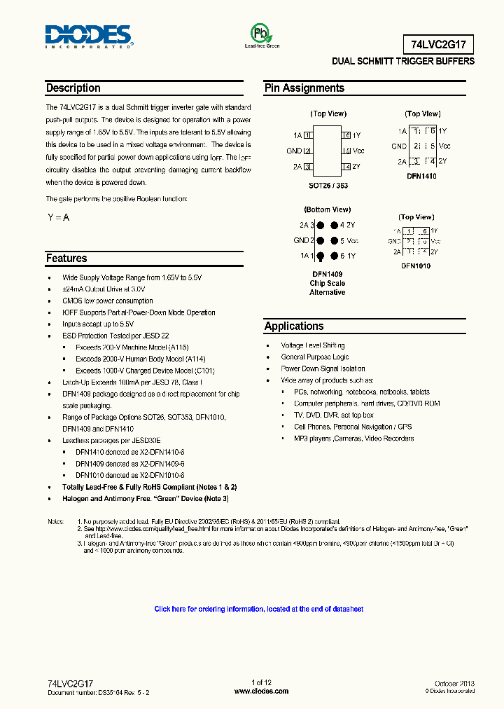 74LVC2G17FZ4-7_8293099.PDF Datasheet