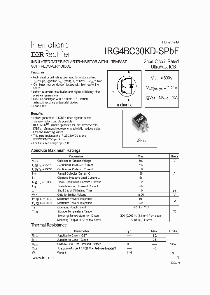 IRG4BC30KD-SPBF_8293222.PDF Datasheet