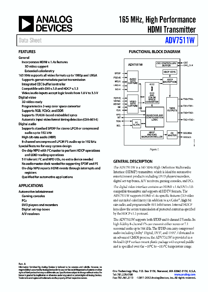 ADV7511W_8293539.PDF Datasheet