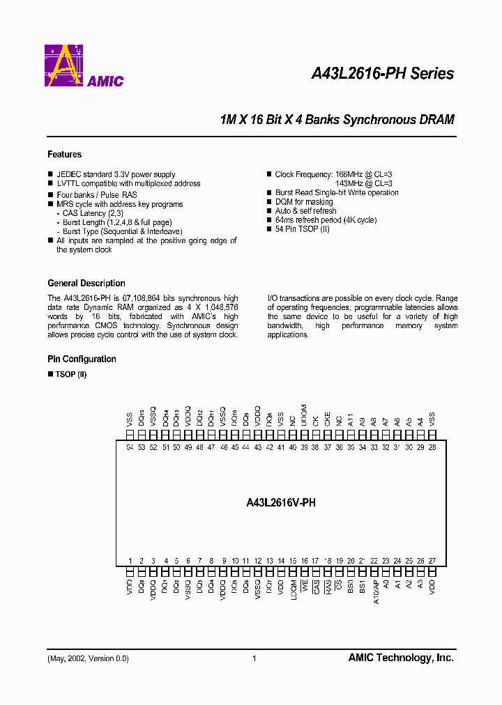 A43L2616V-6PH_8293806.PDF Datasheet