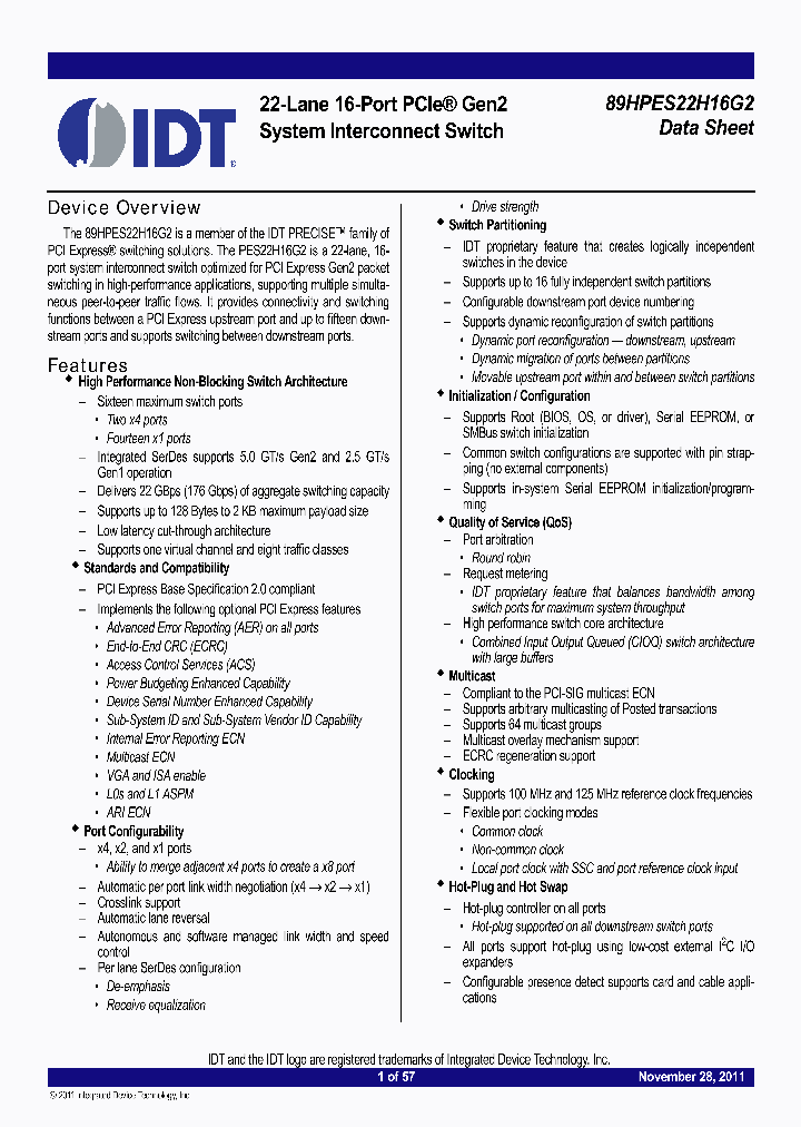 89HPES22H16G2_8294291.PDF Datasheet