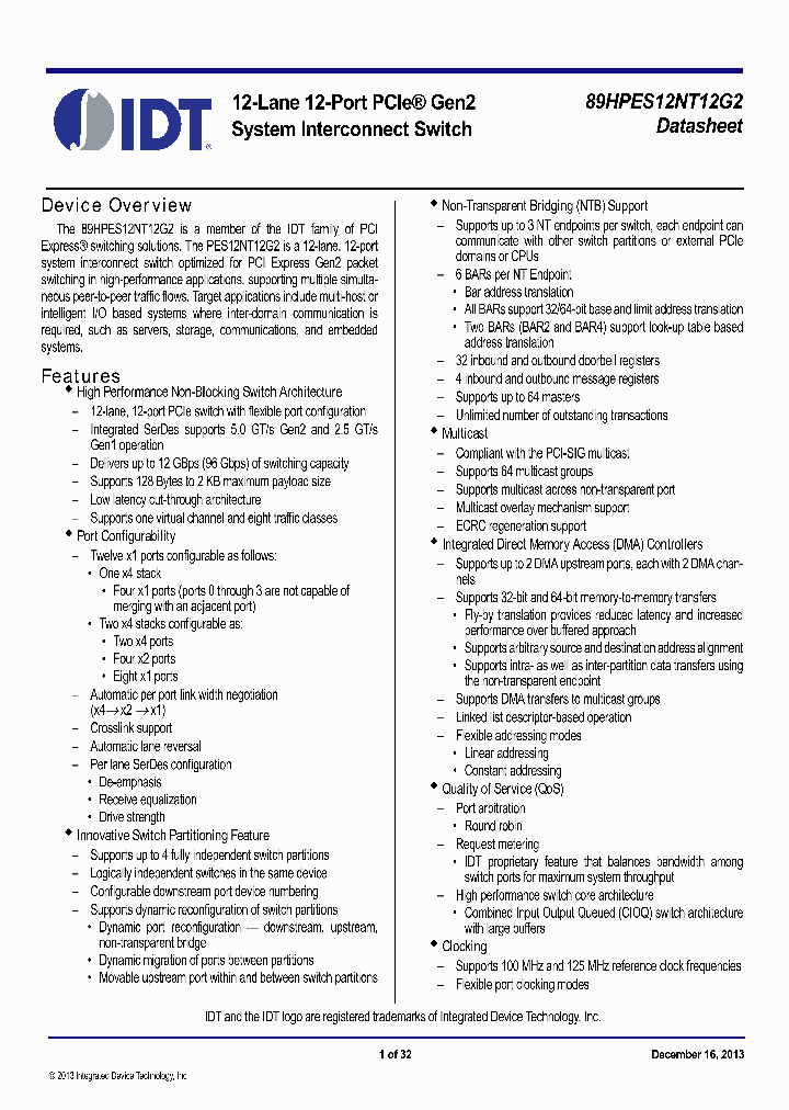 89HPES12NT12G2_8294285.PDF Datasheet