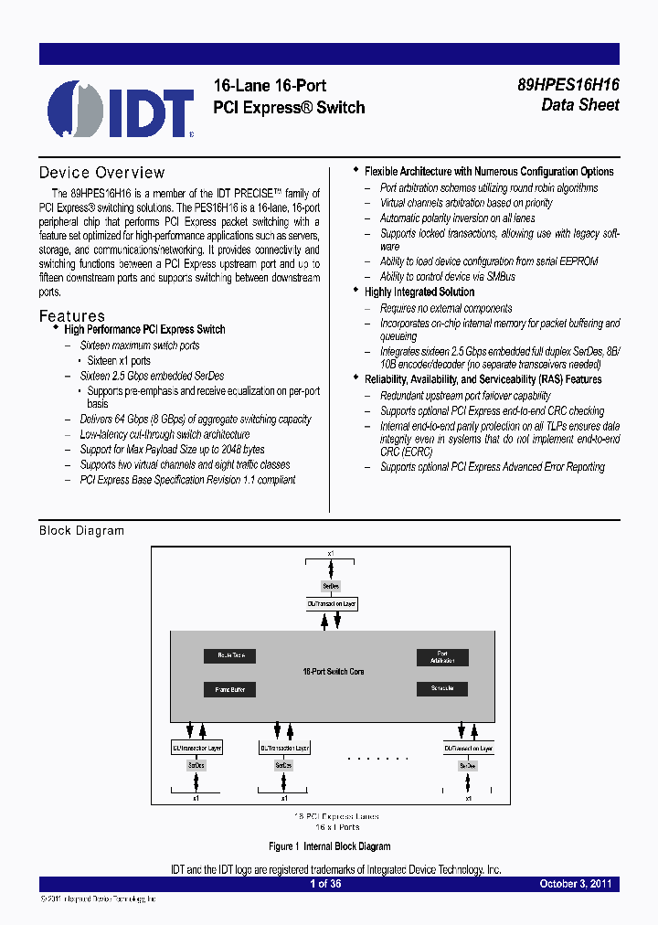 89HPES16H16_8294286.PDF Datasheet