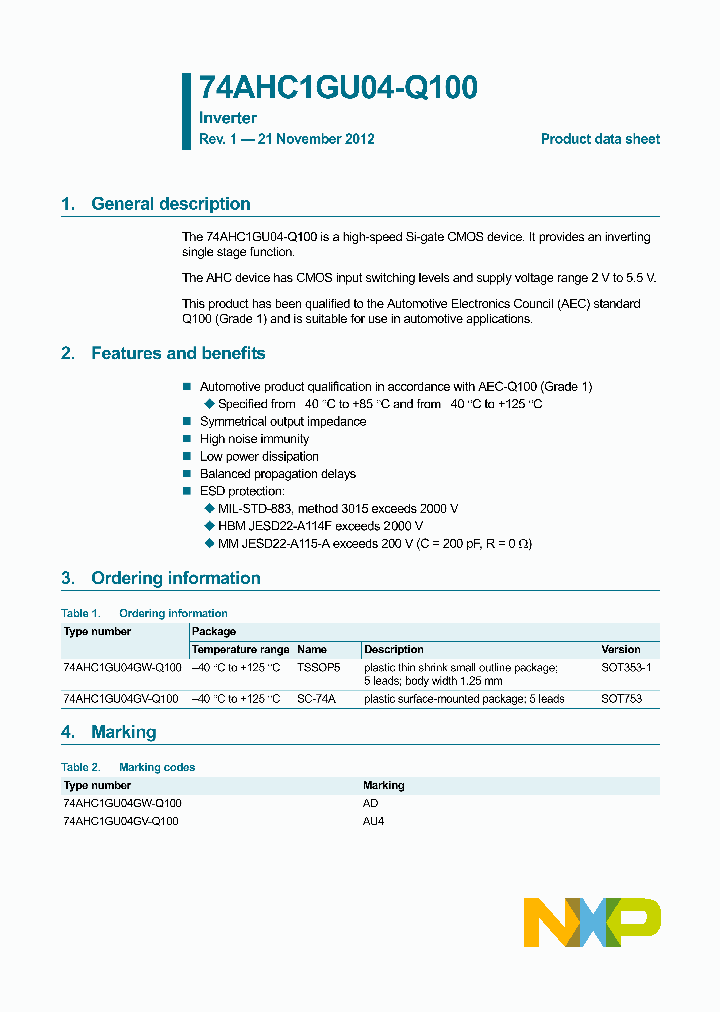 74AHC1GU04GV-Q100_8296402.PDF Datasheet