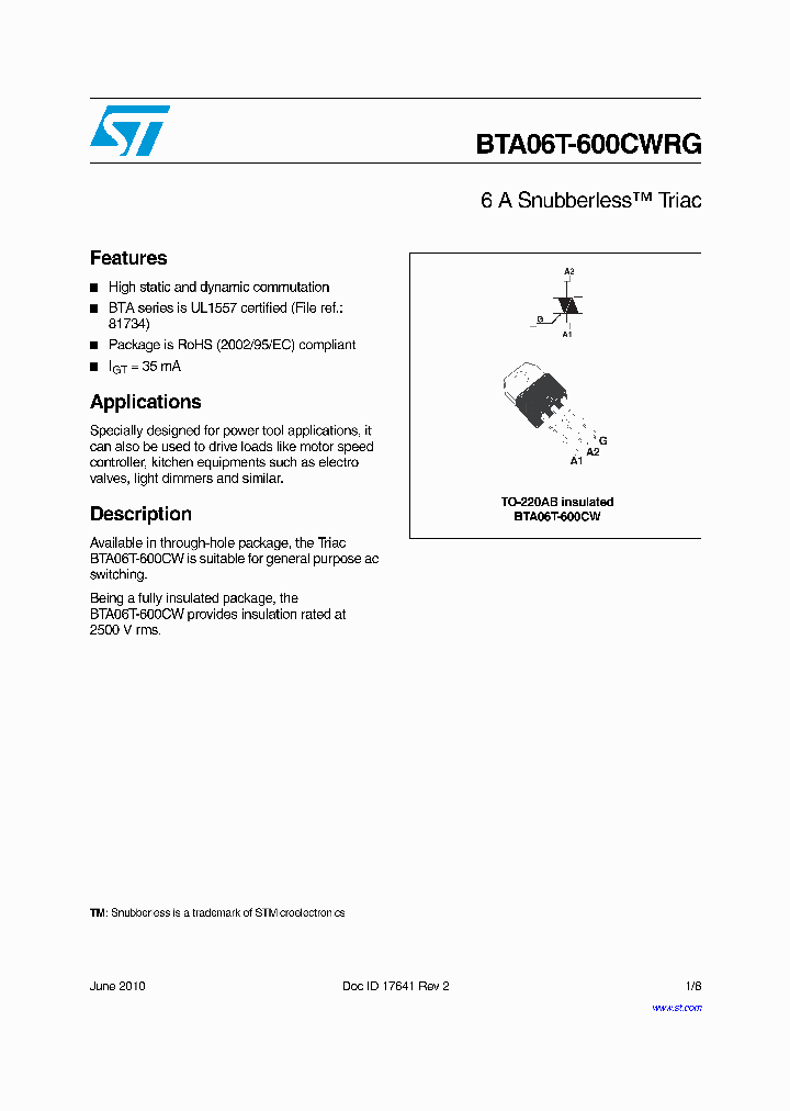 BTA06T-600CWRG_8296749.PDF Datasheet
