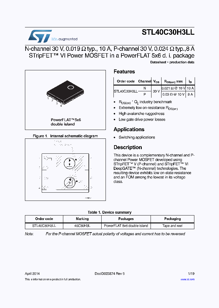 STL40C30H3LL_8296917.PDF Datasheet