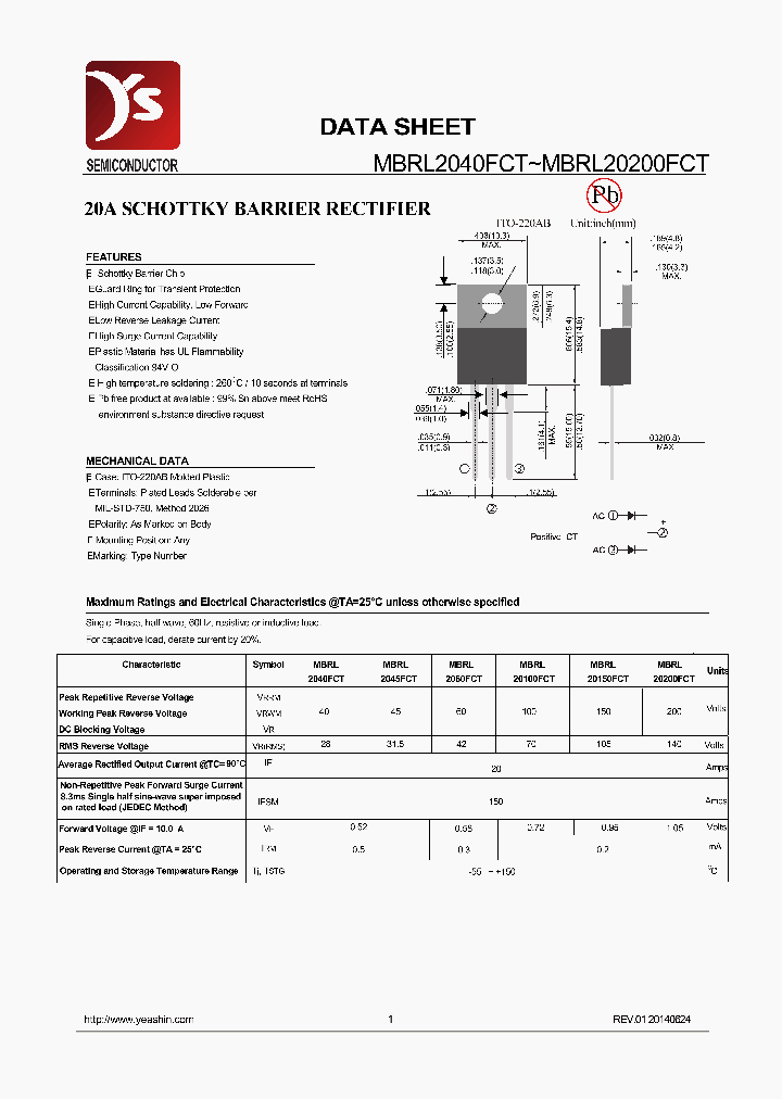 MBRL2040FCT_8297378.PDF Datasheet