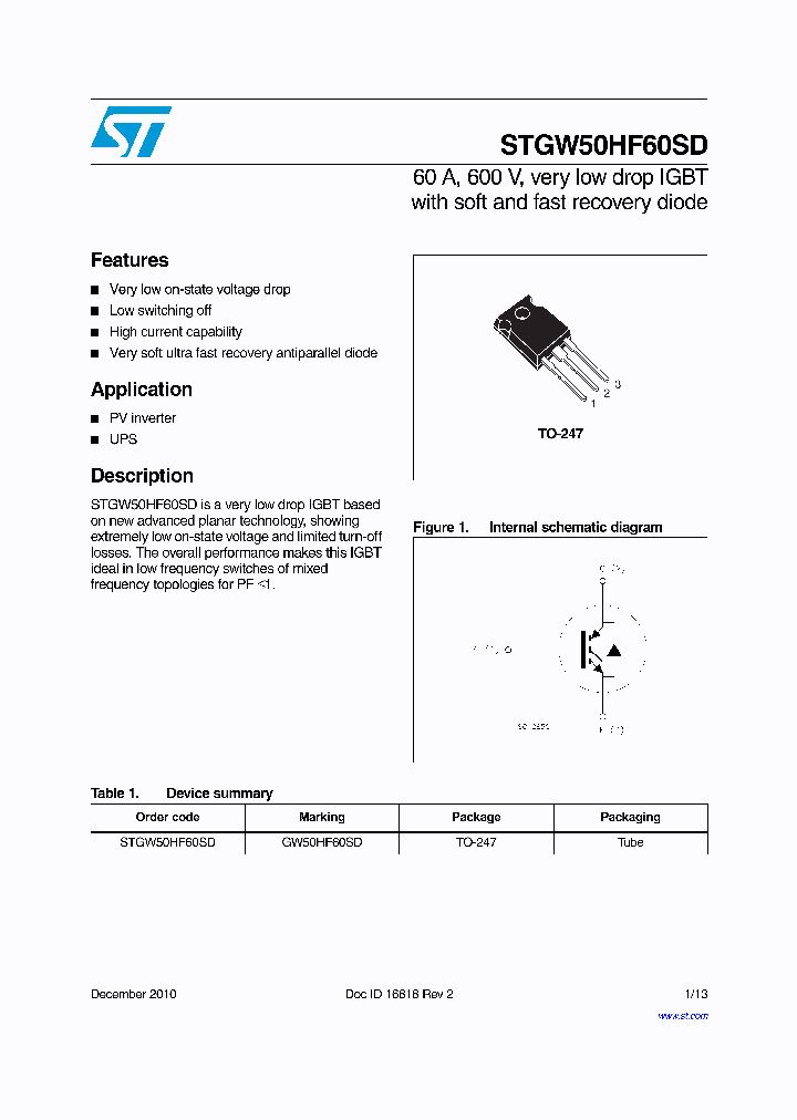 STGW50HF60SD_8297940.PDF Datasheet