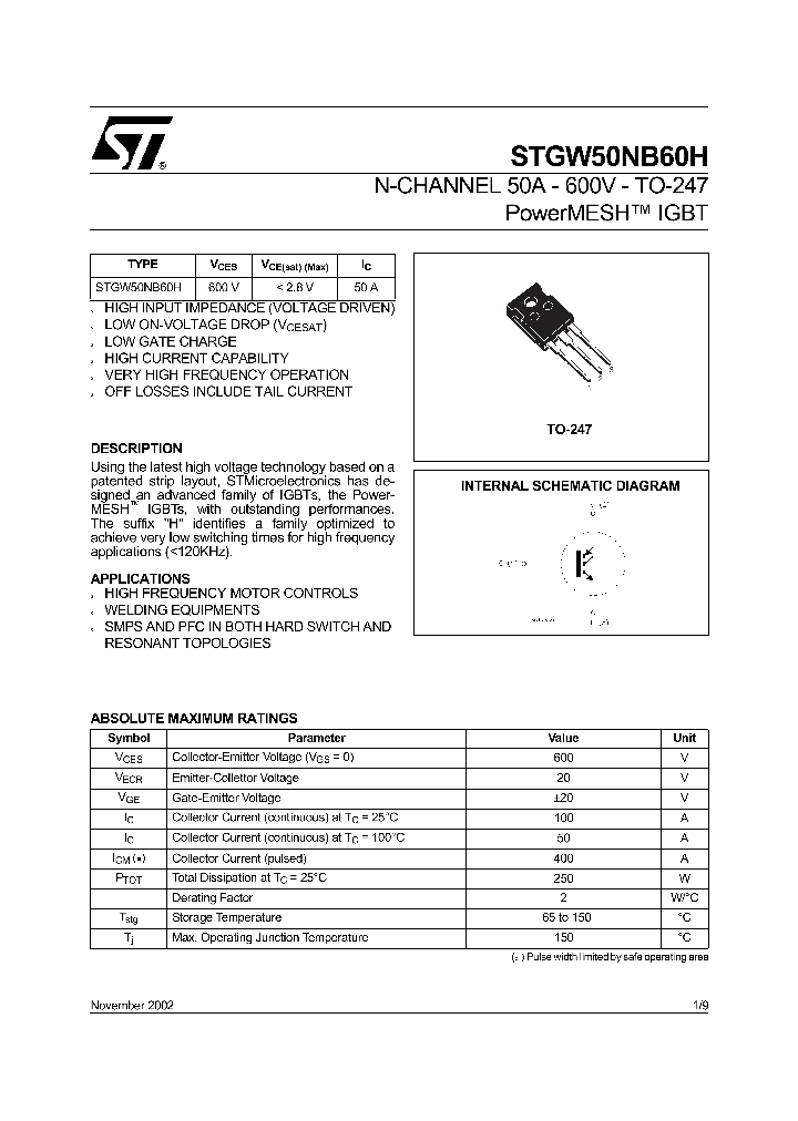 STGW50NB60H_8297942.PDF Datasheet