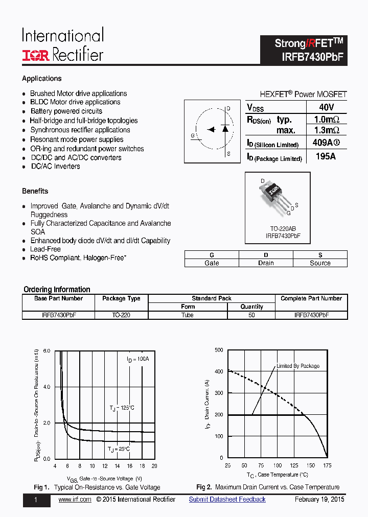 IRFB7430PBF_8298737.PDF Datasheet
