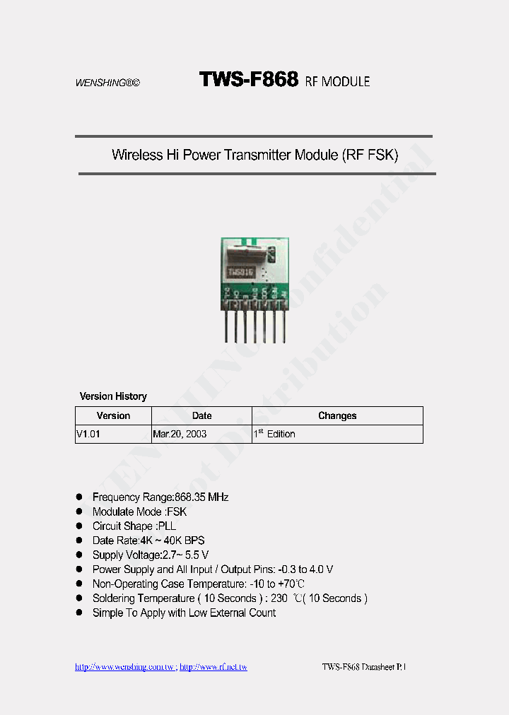 TWS-F868_8299088.PDF Datasheet
