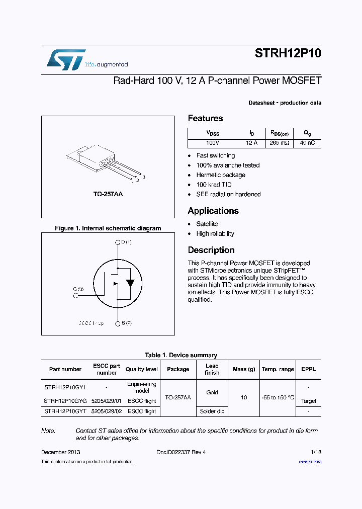 STRH12P10GY1_8300163.PDF Datasheet