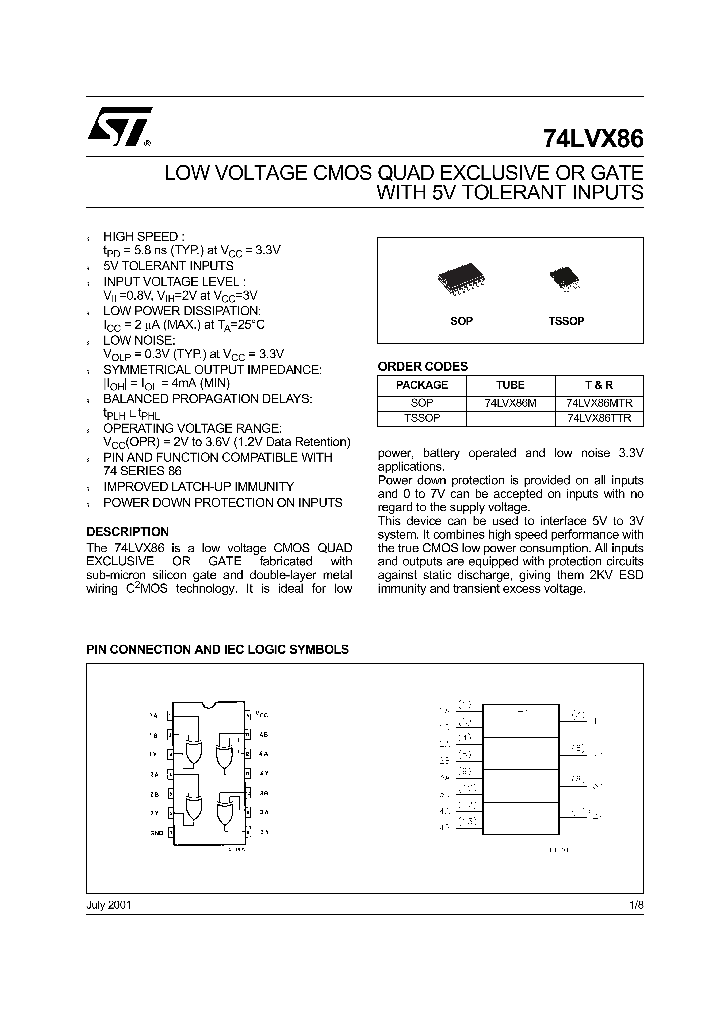 74LVX86TTR_8300354.PDF Datasheet