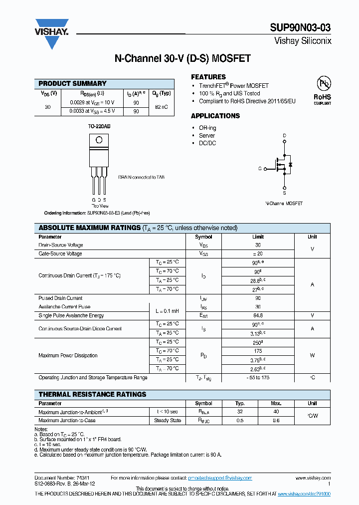 SUP90N03_8301275.PDF Datasheet