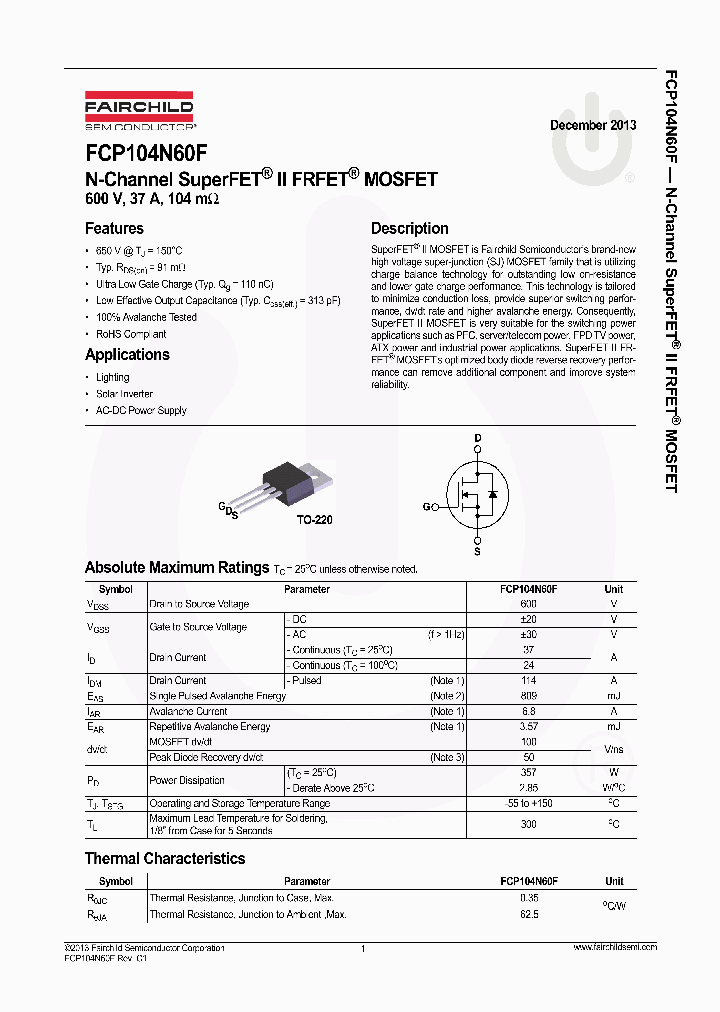 FCP104N60F_8301969.PDF Datasheet