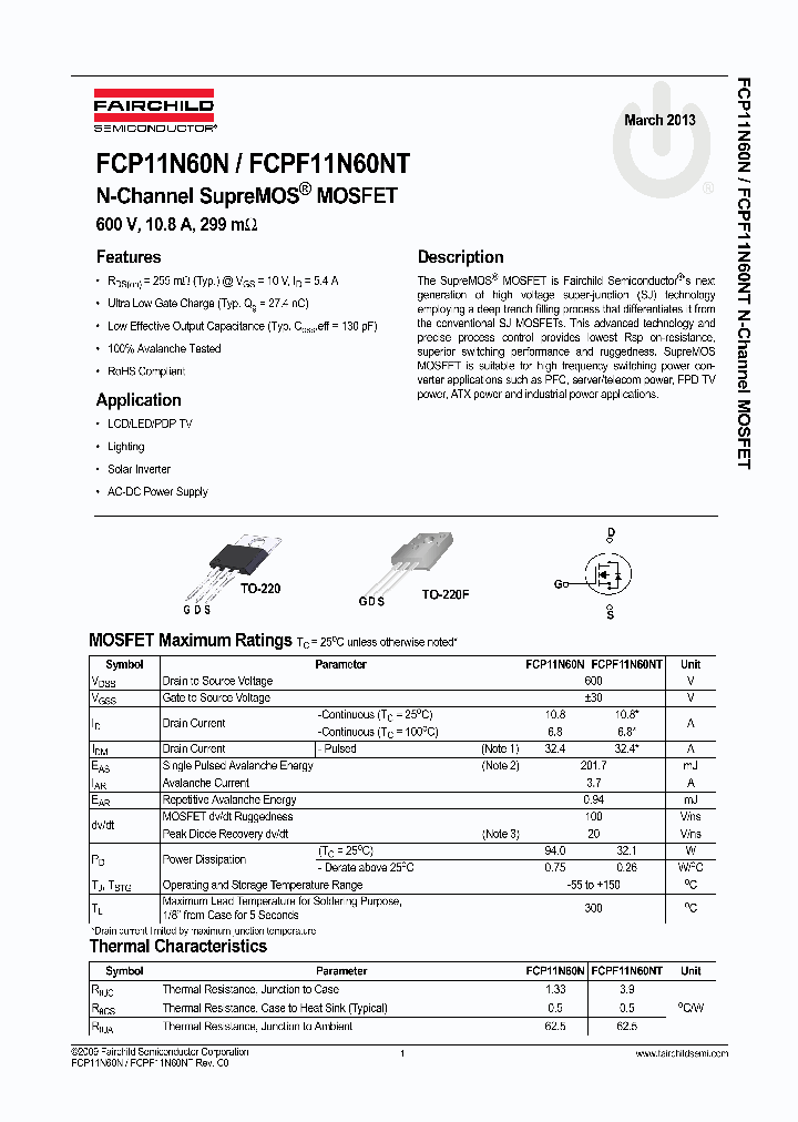 FCP11N60N_8301970.PDF Datasheet