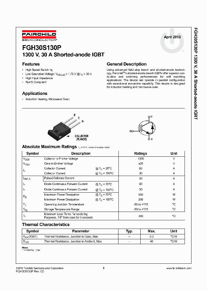 FGH30S130P_8302251.PDF Datasheet