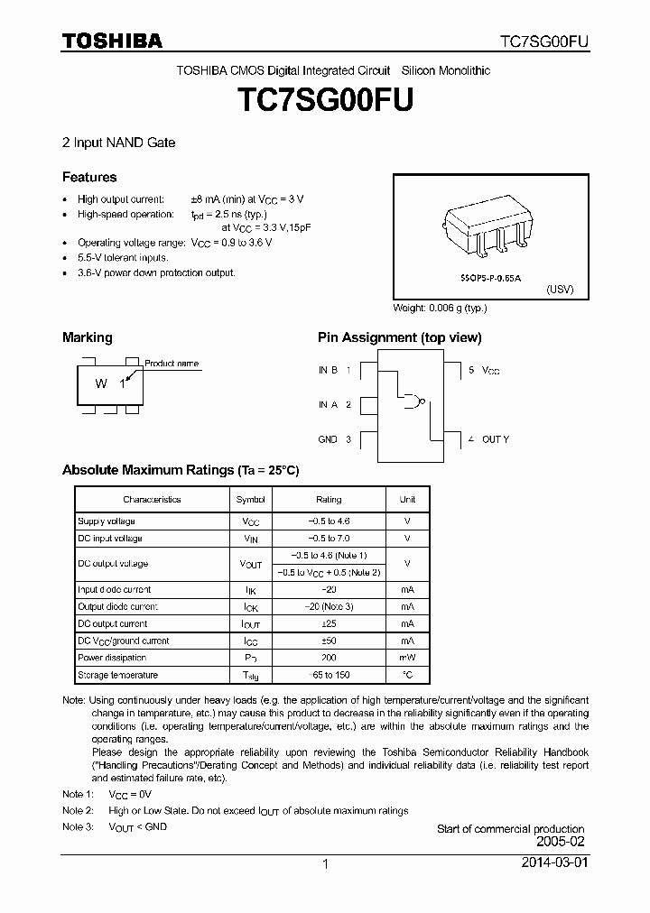TC7SG00FU_8302538.PDF Datasheet