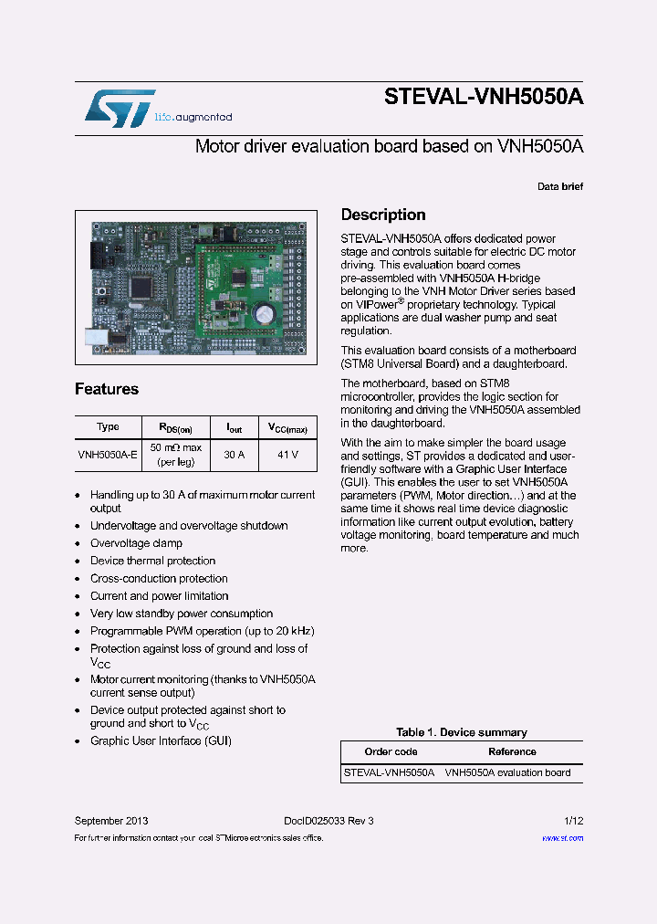 STEVAL-VNH5050A_8302675.PDF Datasheet