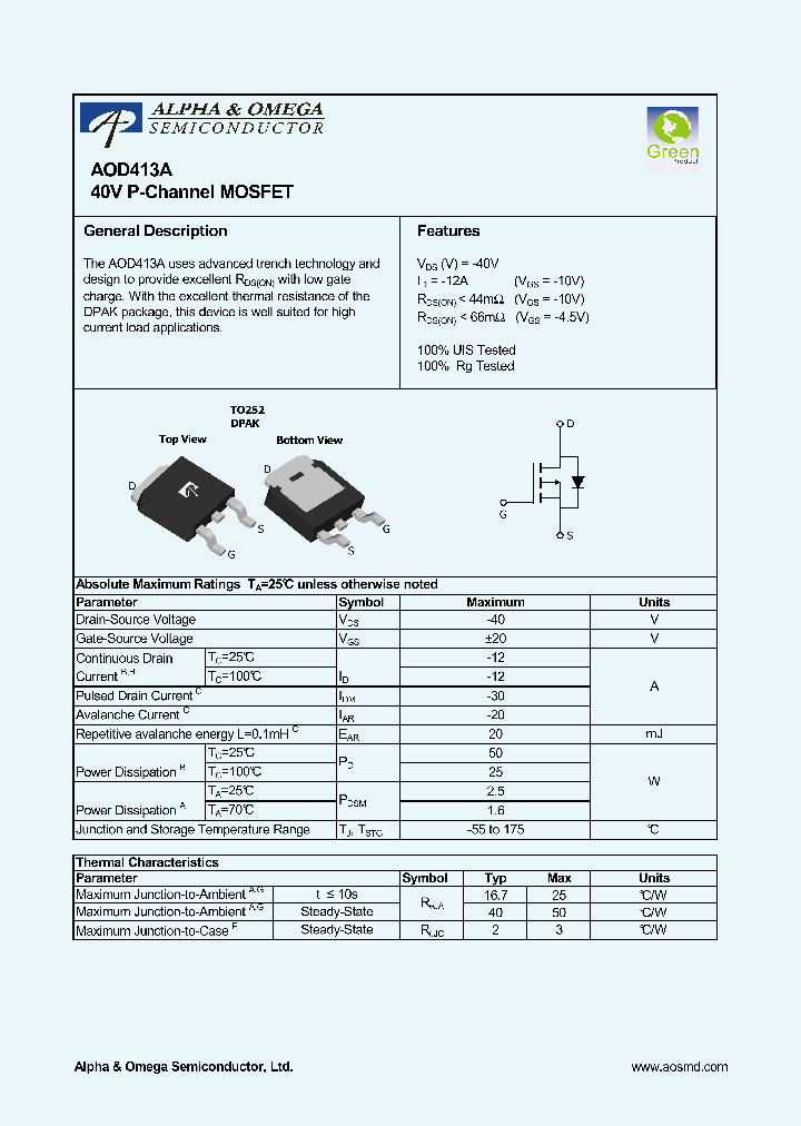 AOD413A_8305533.PDF Datasheet