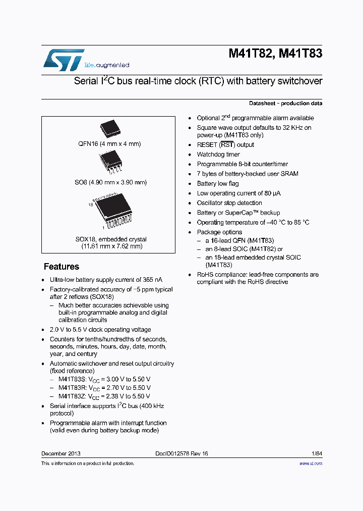 M41T82RM6F_8306602.PDF Datasheet