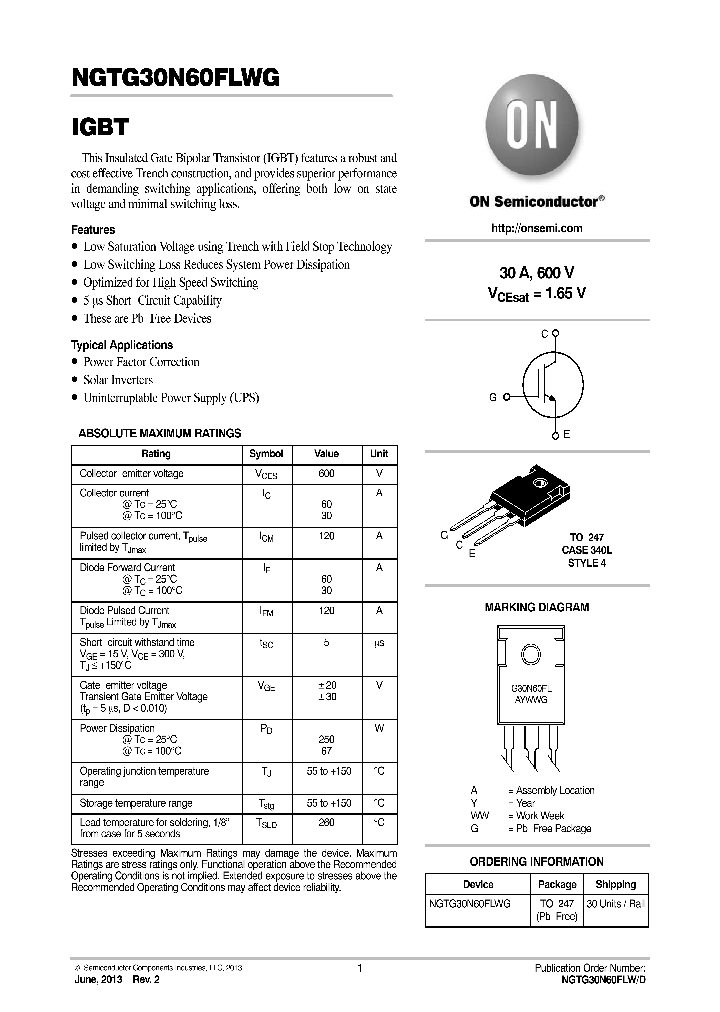 NGTG30N60FLW_8308552.PDF Datasheet