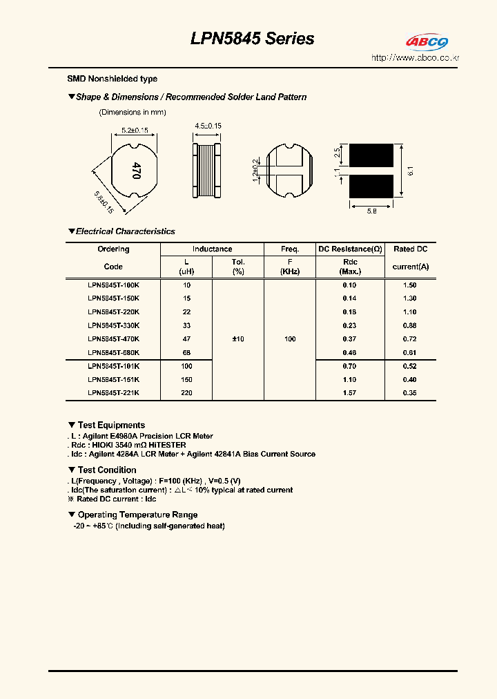LPN5845T-151K_8308962.PDF Datasheet