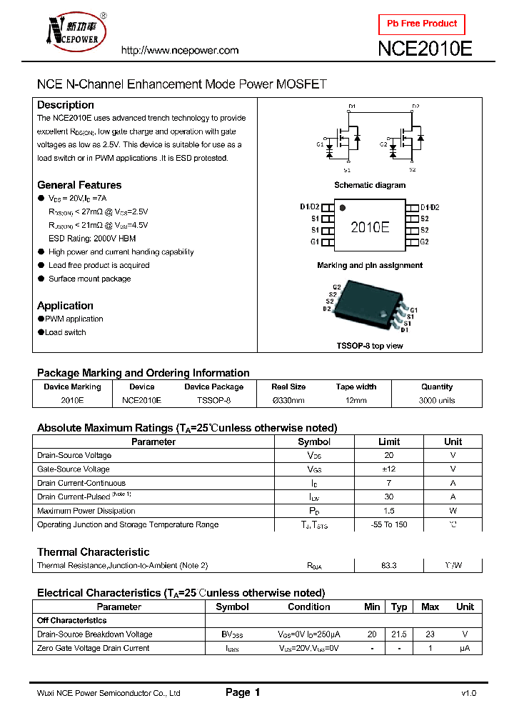 NCE2010E_8309192.PDF Datasheet