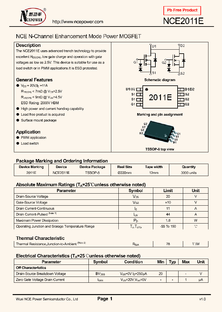 NCE2011E_8309193.PDF Datasheet