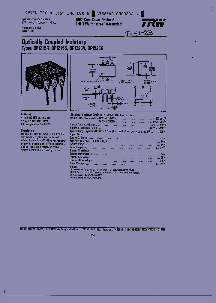 OPI2254_8309936.PDF Datasheet