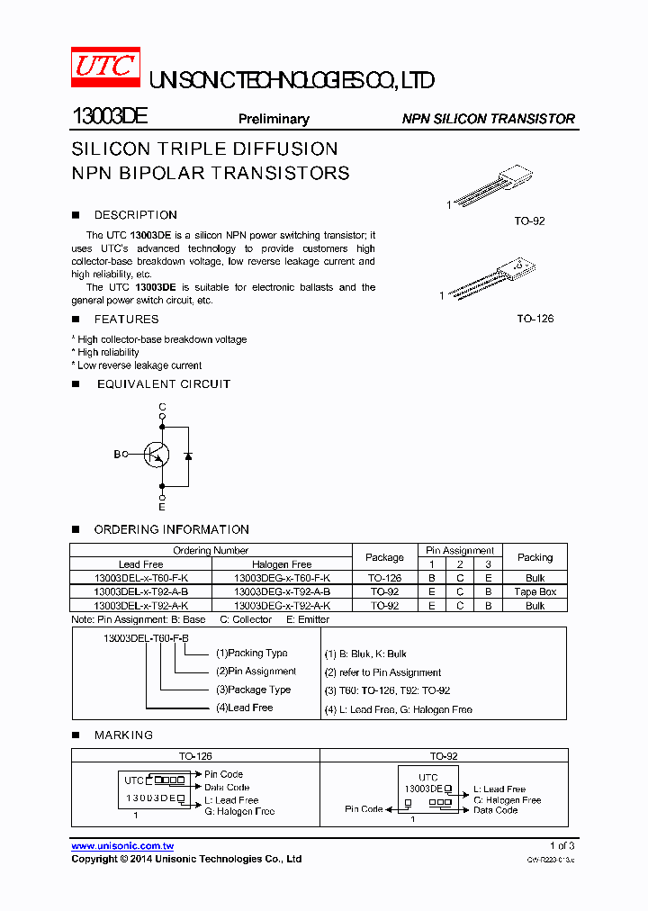 13003DEL-X-T60-F-K_8310968.PDF Datasheet