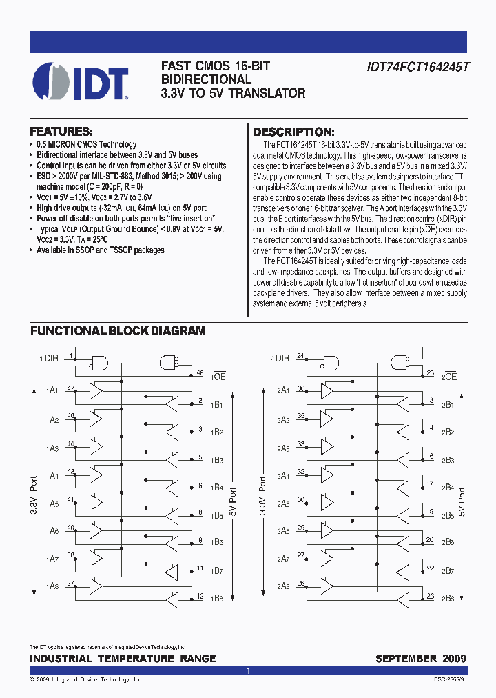 74FCT164245TPVG_8311085.PDF Datasheet
